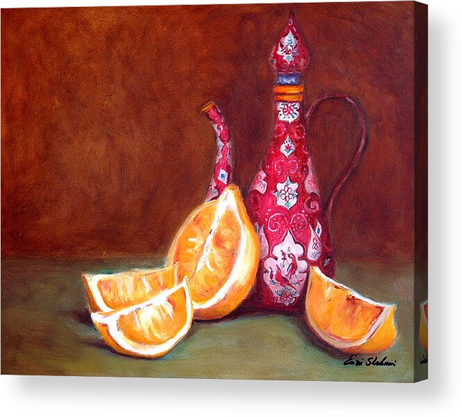 Lemons Acrylic Print featuring the painting Iranian Lemons by Portraits By NC