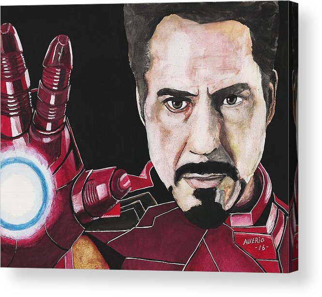 Iron Acrylic Print featuring the painting Iron Man by Edwin Alverio