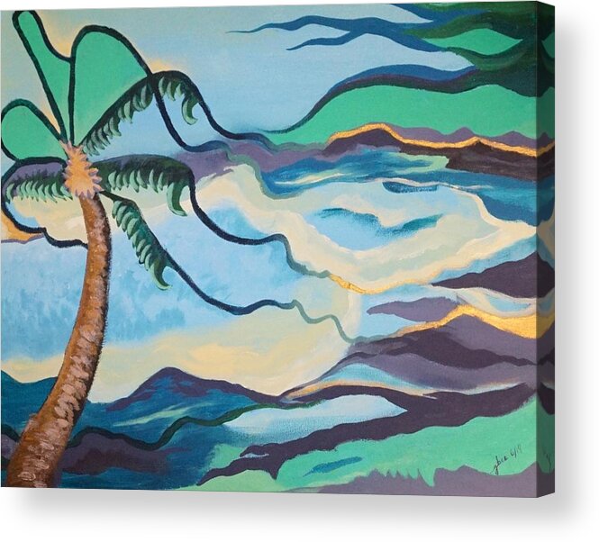 Jamaica Acrylic Print featuring the painting Jamaican Sea Breeze by Jan Steinle