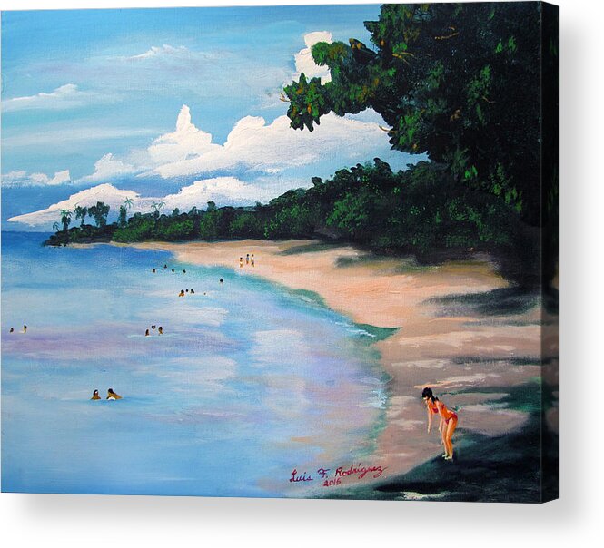 Seascape Acrylic Print featuring the painting Joyful Times by Luis F Rodriguez