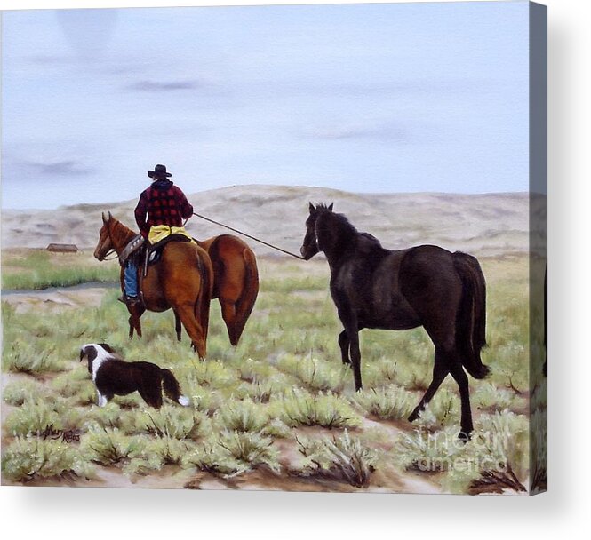 Art Acrylic Print featuring the painting Just Might Rain by Mary Rogers
