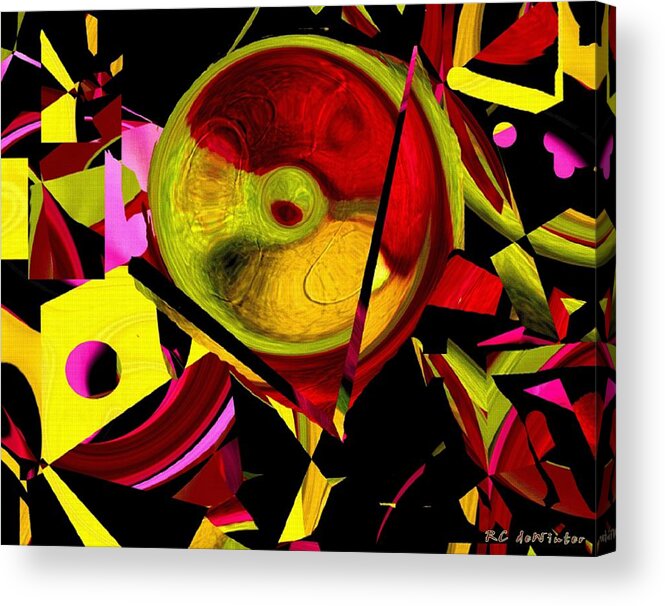 Abstract Acrylic Print featuring the painting Karma Wheel by RC DeWinter