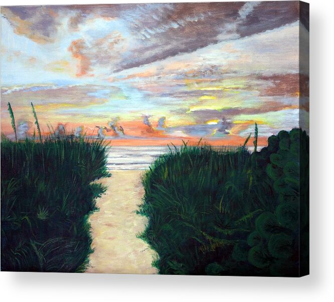Sunrise Acrylic Print featuring the painting Kathi's Sunrise by Mike Jenkins