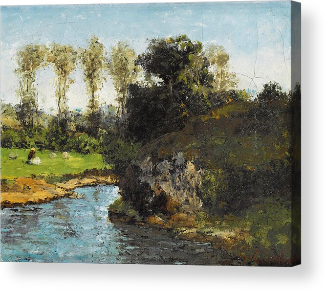 Gustave Courbet Acrylic Print featuring the painting Landscape of Saintonge by Gustave Courbet