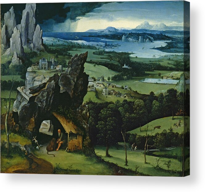Joachim Patinir Acrylic Print featuring the painting Landscape with Saint Jerome by Joachim Patinir