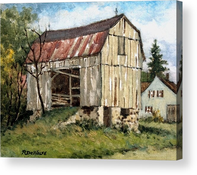 Barn Acrylic Print featuring the painting Last Legs by Richard De Wolfe