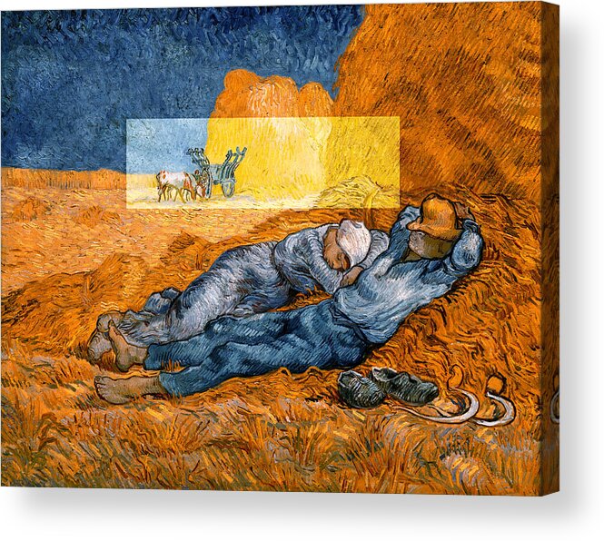 Postmodernism Acrylic Print featuring the digital art Layered 14 van Gogh by David Bridburg