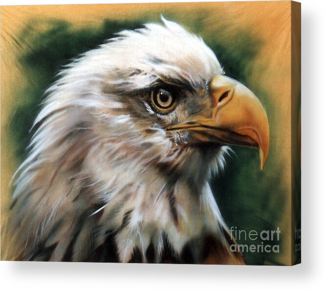 Southwest Art Acrylic Print featuring the painting Leather Eagle by J W Baker