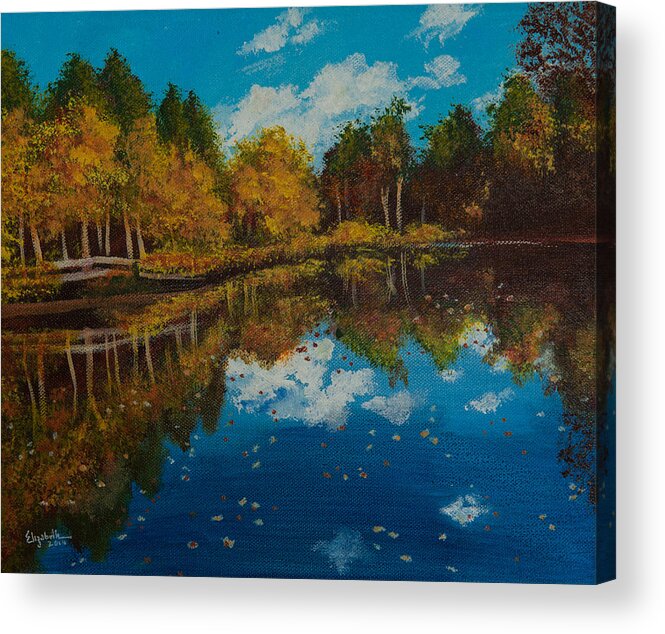 Landscape Acrylic Print featuring the painting Leaves by Elizabeth Mundaden