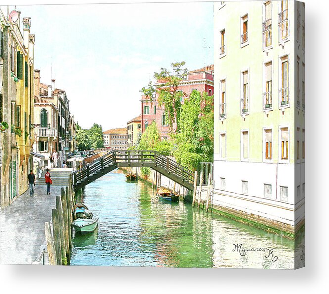 Italy Acrylic Print featuring the digital art Leisurely Afternoon Stroll by Mariarosa Rockefeller