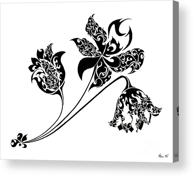 Doodle Acrylic Print featuring the painting Life Cycle by Anushree Santhosh