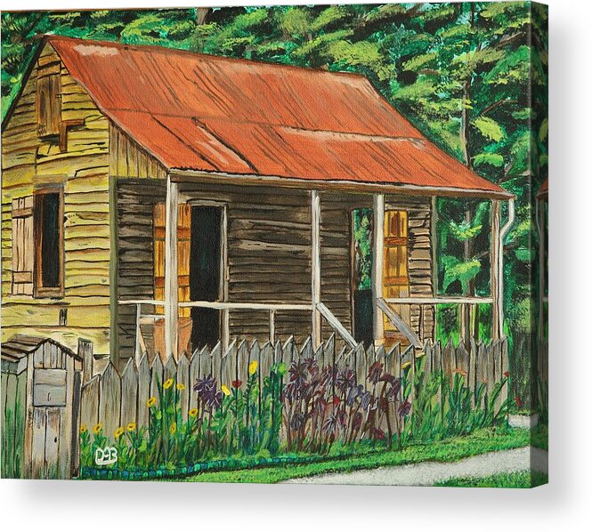 Little Cabin Acrylic Print featuring the painting Little Cabins by David Bigelow
