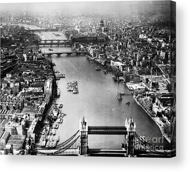  Acrylic Print featuring the painting London: Aerial View, 1946 by Granger