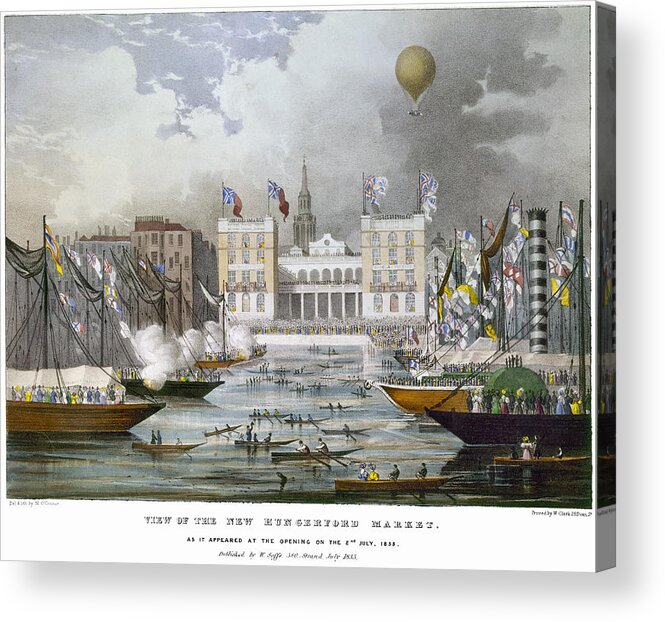 1833 Acrylic Print featuring the photograph London: Market, 1833 by Granger