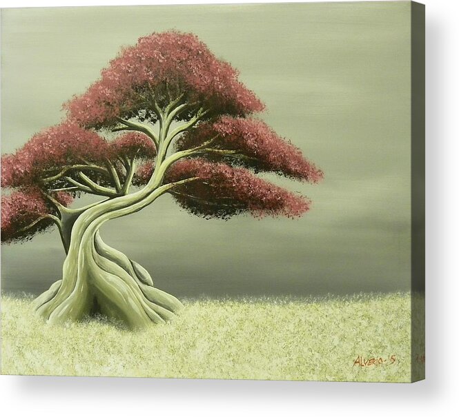 Tree Acrylic Print featuring the painting Lonely Soul by Edwin Alverio