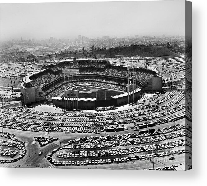 1962 Acrylic Print featuring the photograph Dodgers Stadium, Los Angeles 1962 by Granger