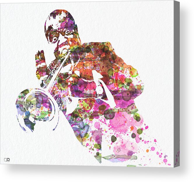 Louis Armstrong Acrylic Print featuring the painting Louis Armstrong 2 by Naxart Studio