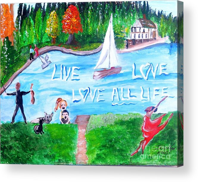 Lake Canvas Print Acrylic Print featuring the painting Love All Life by Jayne Kerr