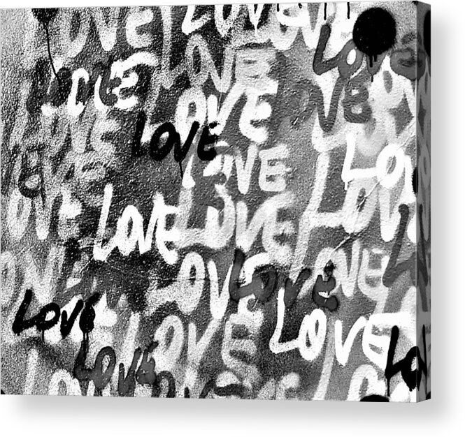 Mural Acrylic Print featuring the photograph Love Love Love B W by Rob Hans