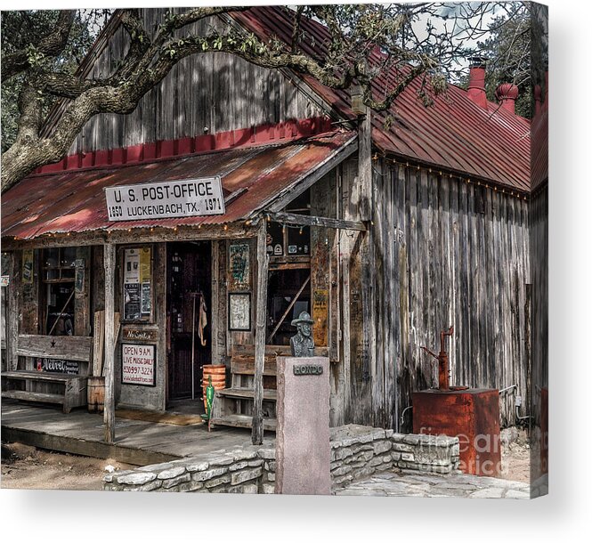 Texas Acrylic Print featuring the photograph Luckenbach Post Office by David Meznarich