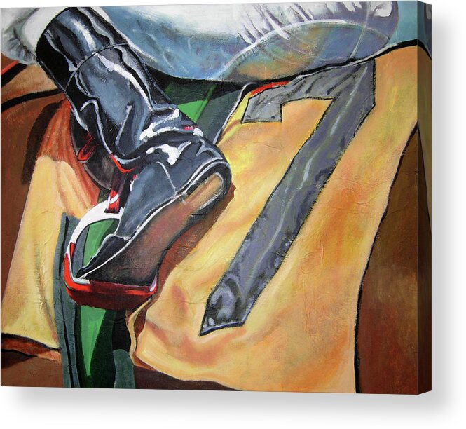 Jockeys Acrylic Print featuring the painting Lucky number 7 by Tom Smith