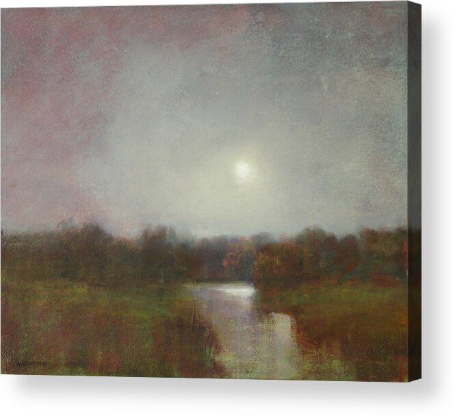 Moon Acrylic Print featuring the painting Lunar 14 by David Ladmore
