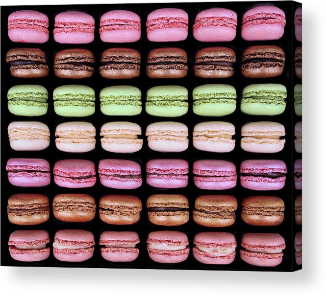 Dessert Acrylic Print featuring the photograph Macarons - Full Box by Nikolyn McDonald