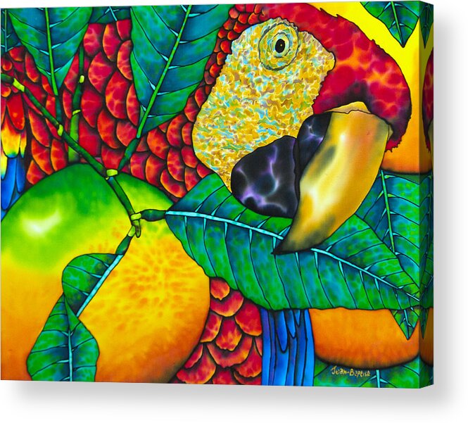 Jean-baptiste Design Acrylic Print featuring the painting Macaw Close Up - Exotic Bird by Daniel Jean-Baptiste