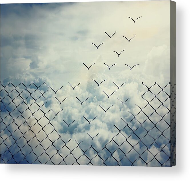 Ambition Acrylic Print featuring the digital art Magical escape by PsychoShadow ART