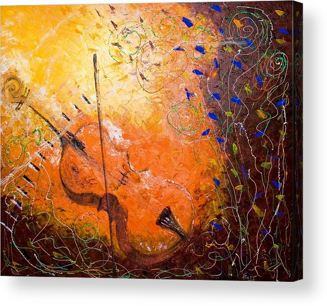 Contemporary Acrylic Print featuring the painting Making Melody by Piety Dsilva