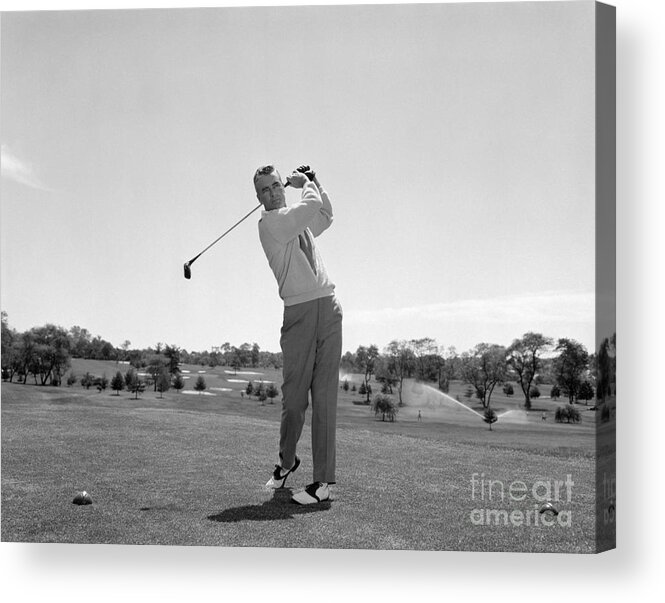 1960s Acrylic Print featuring the photograph Man Teeing Off, C.1960s by H. Armstrong Roberts/ClassicStock