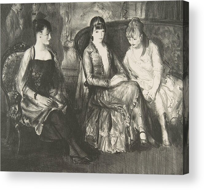 19th Century Art Acrylic Print featuring the relief Marjorie, Emma and Elsie by George Bellows