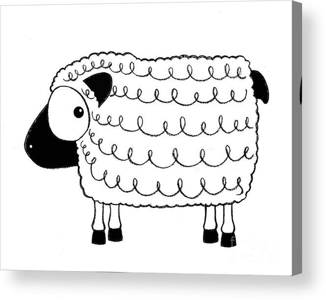 Sheep Acrylic Print featuring the digital art Marshmallow the sheep by Lucia Stewart