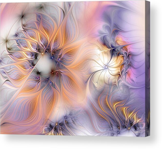 Abstract Acrylic Print featuring the digital art Marvel by Casey Kotas