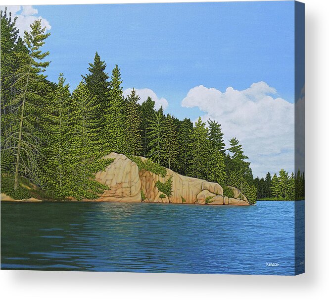 Muskoka Acrylic Print featuring the painting Matthew's Paddle by Kenneth M Kirsch