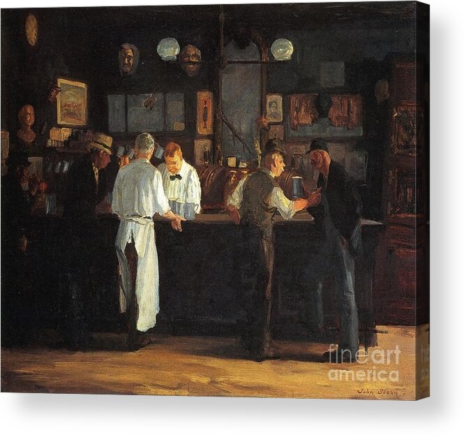 John French Sloan Acrylic Print featuring the painting McSorley's Bar by MotionAge Designs