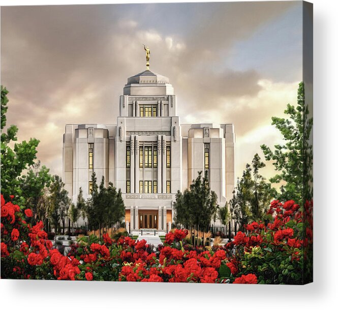 Meridian Acrylic Print featuring the painting Meridian Temple by Brent Borup