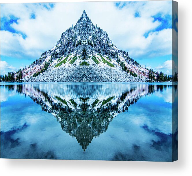 Terrain Acrylic Print featuring the digital art Metal Mountain by Pelo Blanco Photo