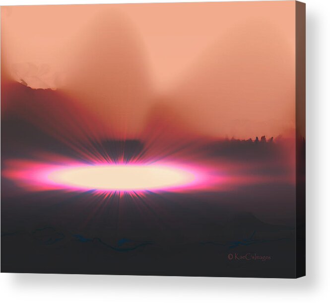Abstract Acrylic Print featuring the digital art Meteor Strike by Kae Cheatham