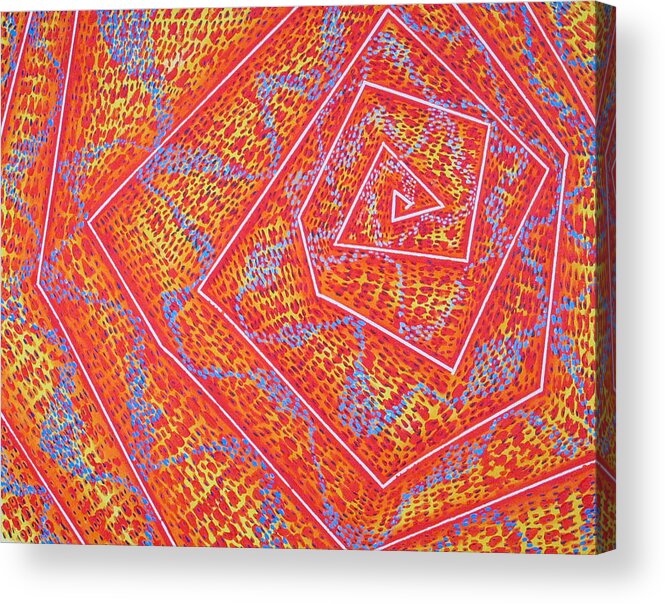 Dots Acrylic Print featuring the painting Microcosm VII by Rollin Kocsis