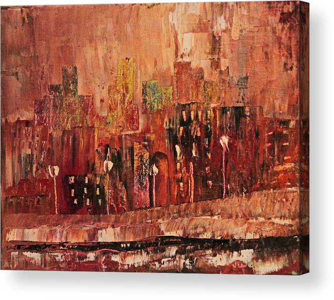 City Acrylic Print featuring the painting Mid Town by John Stuart Webbstock