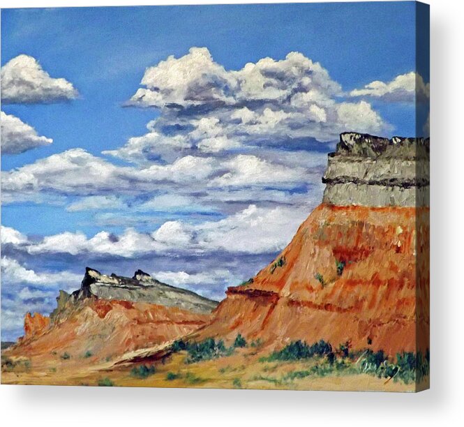 Landscape Acrylic Print featuring the painting Mile Marker 34 / 1 of 6 by Carl Owen