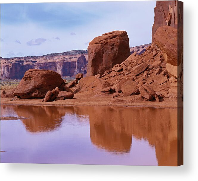 Arizona Acrylic Print featuring the photograph Monument Valley Reflection by Tom Daniel