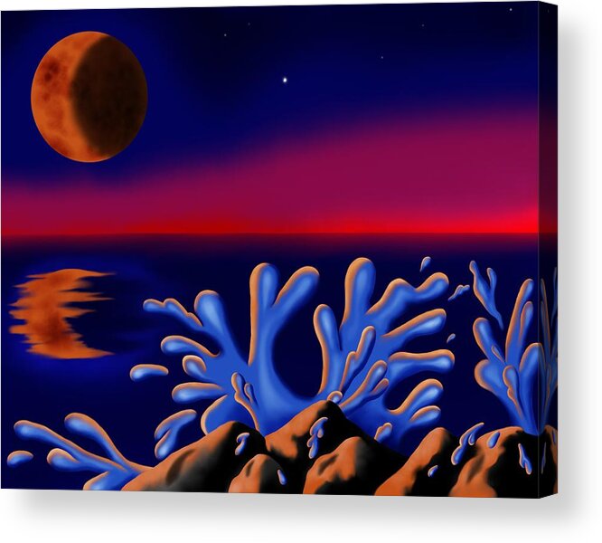 Surrealism Acrylic Print featuring the digital art Moon-glow II by Robert Morin
