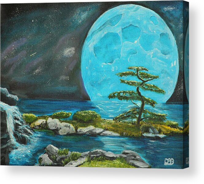 Blue Moon Acrylic Print featuring the painting Moon Light Dreams by David Bigelow
