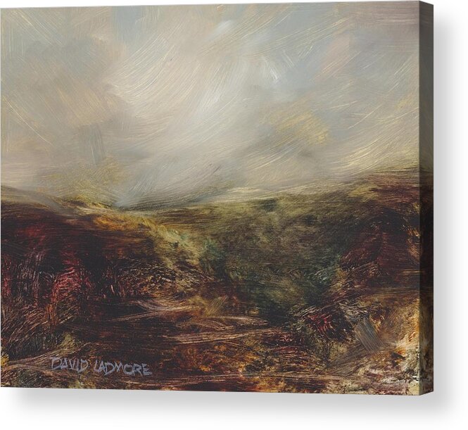 Moorland Acrylic Print featuring the painting Moorland 76 by David Ladmore