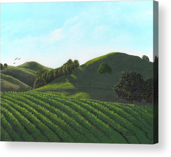 Original Oil Painting Acrylic Print featuring the painting Morning Light Sonoma Valley by Kathie Miller
