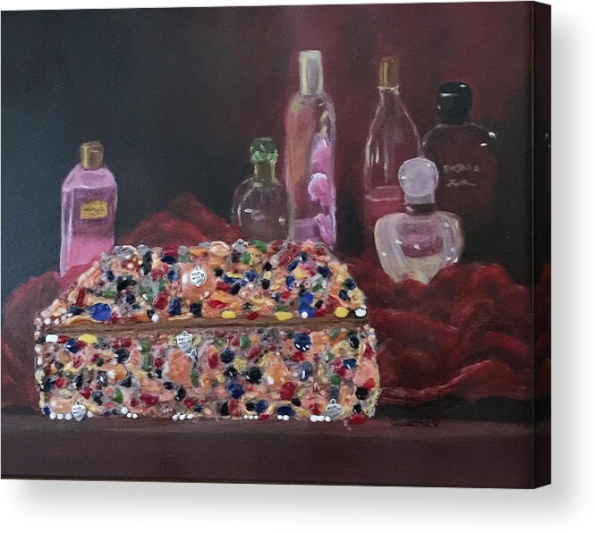 Jewelry Acrylic Print featuring the painting Mother's Jewelry Box by Quwatha Valentine