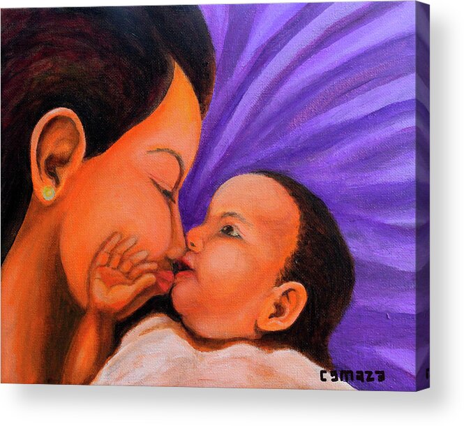 Mother Acrylic Print featuring the painting Mother's Love by Cyril Maza