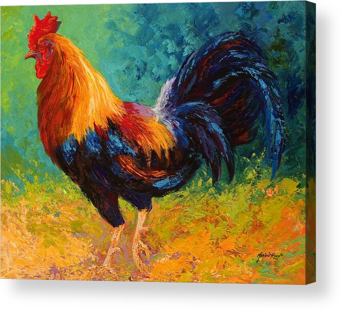 Rooster Acrylic Print featuring the painting Mr Big by Marion Rose